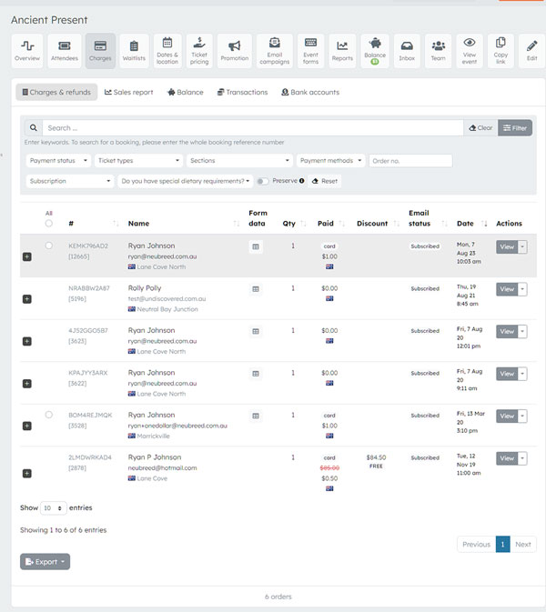 Booking Management